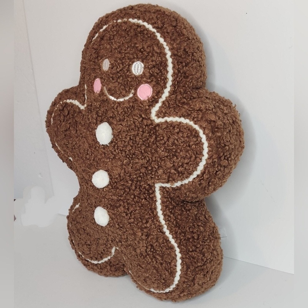Viral Tik Tok Gingerbread Pillow Plush Pink Cheeks Christmas‎ Decor Large NEW! - Picture 7 of 12
